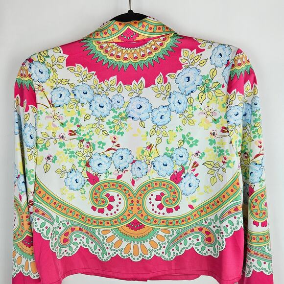 Maison d’Amélie Paris Button Down Blouse Multicolor Floral Paisley Print Small - Picture 4 of 10